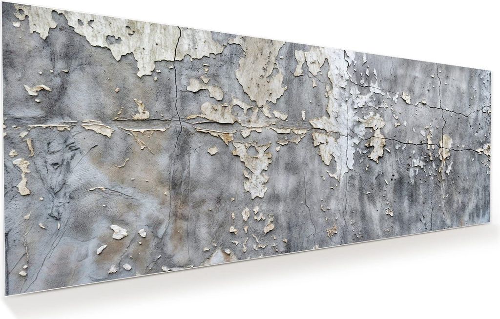 Glasbild 100x40cm in XXL für Wohnzimmer, Schlafzimmer Motiv Abblätternde Wand