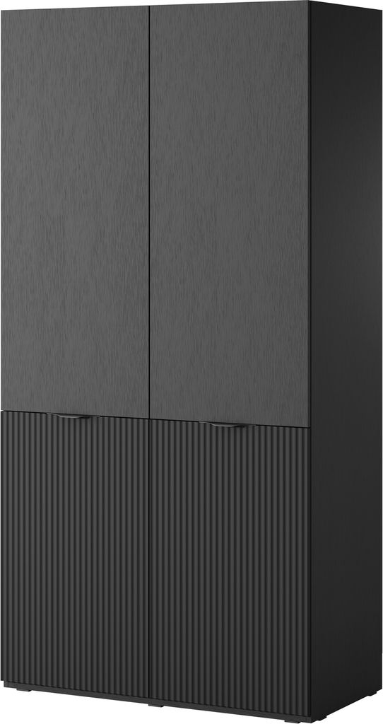 Drehtürenschrank mit Schubladen Falttürenschrank 2-türig Schrank mit Einlegeböden und Kleiderstange, Schlafzimmer - Schrank Minewra 100 - Nova ...