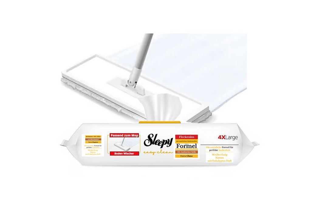 Sleepy Easy Clean Bodenreinigungstücher für Mopsysteme mit Schmierseife-50 Stück