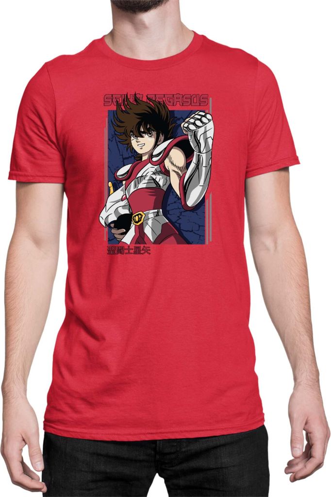 Herren T-Shirt Japan Anime Manga Saint Anime Seiya Pegasus Seiya 04 Pegasus Seiya, Man L / Rot