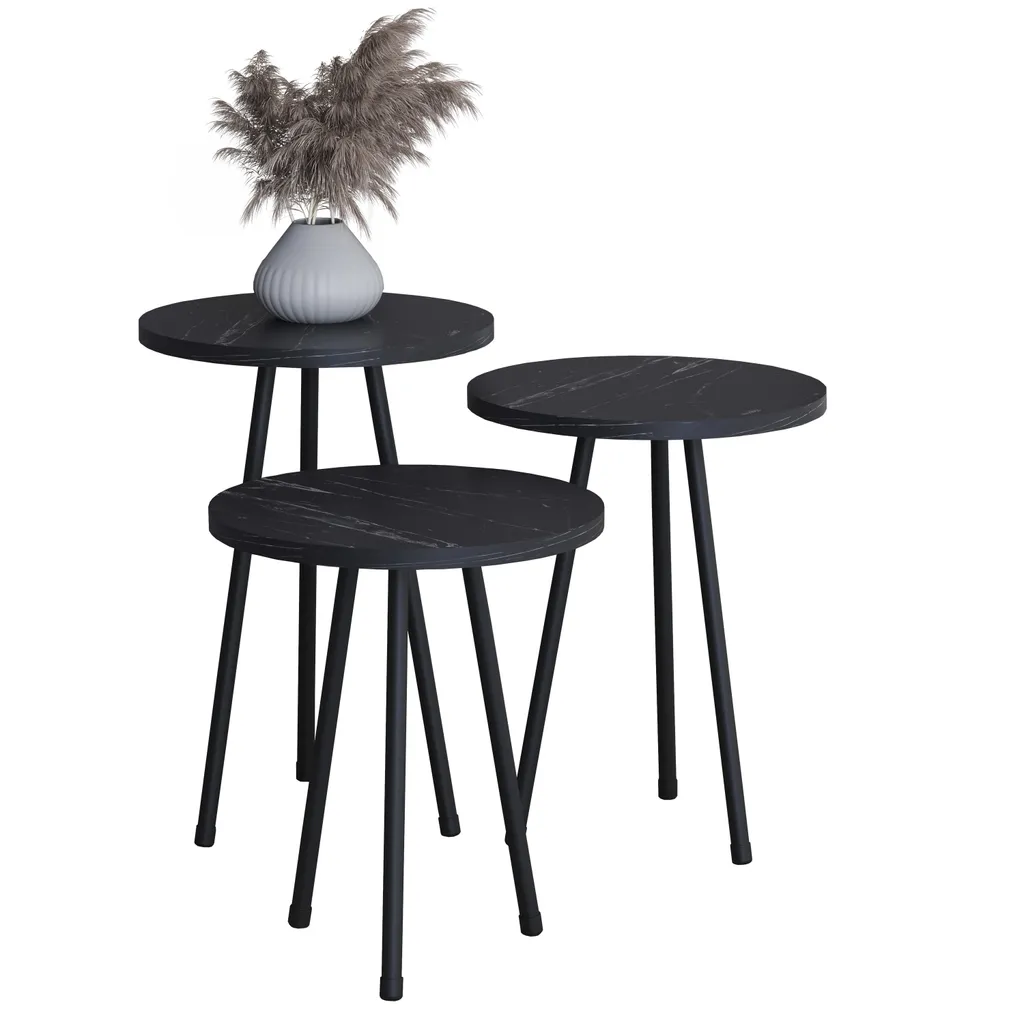 Tavolino Basso Mirola Nero 52x34x34 cm | Salvaspazio e Robusto