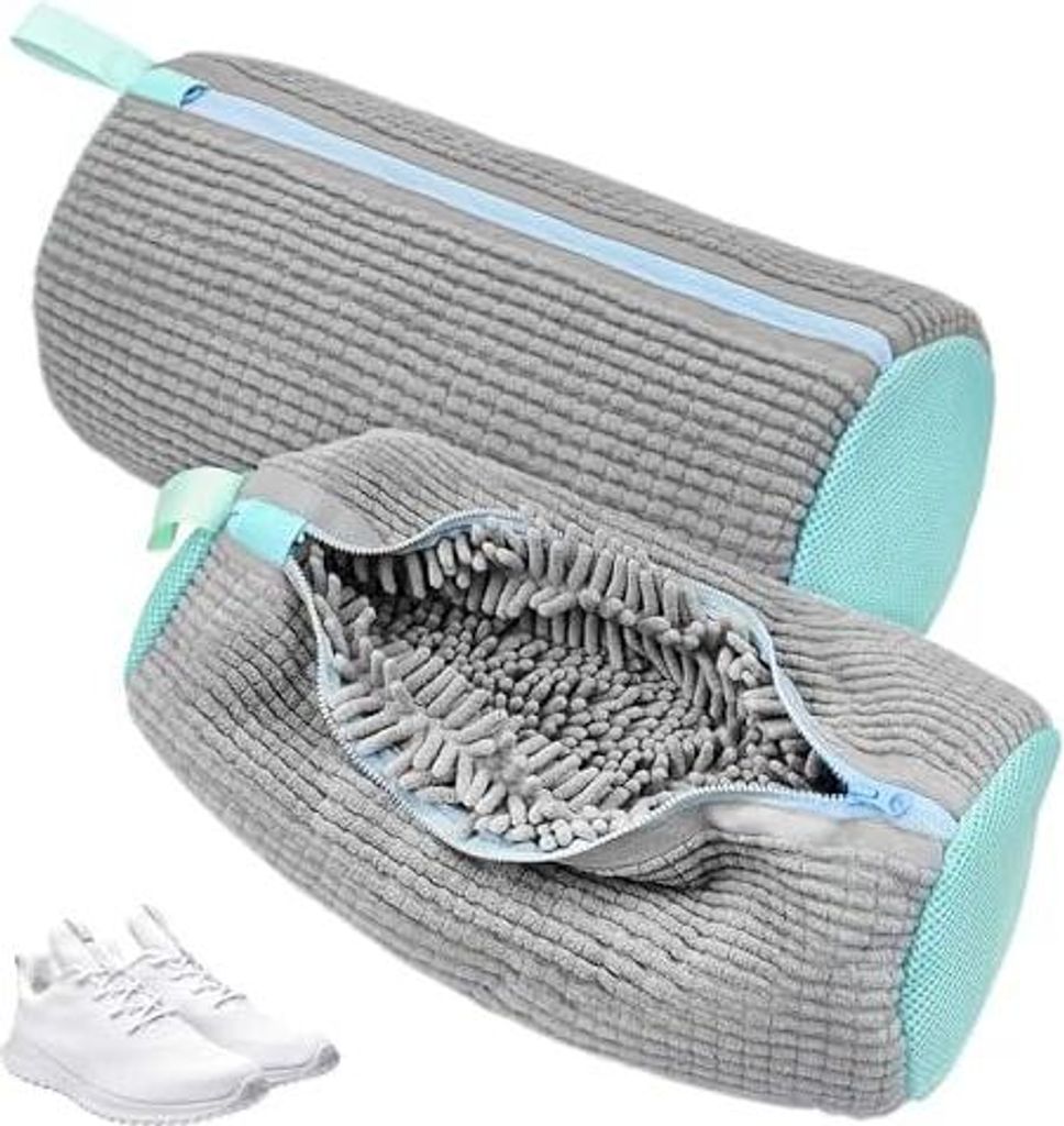Schuhwaschbeutel Waschmaschine 2 Stück, Schuhbeutel Waschmaschine, Waschbeutel Wäschenetz Schuhe Wäschesack mit 360°Reinigungsflaum, Schuhsack ...