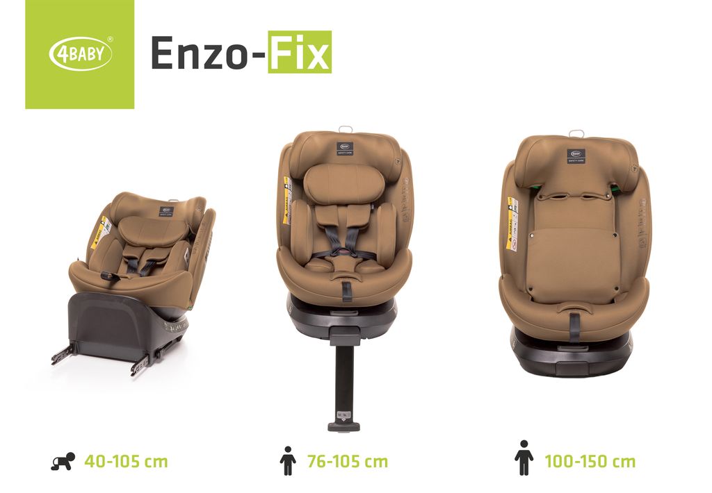 4Baby Enzo-Fix Mokka 40-150 cm 360° i-Size autosedačka Obrázok produktu 4