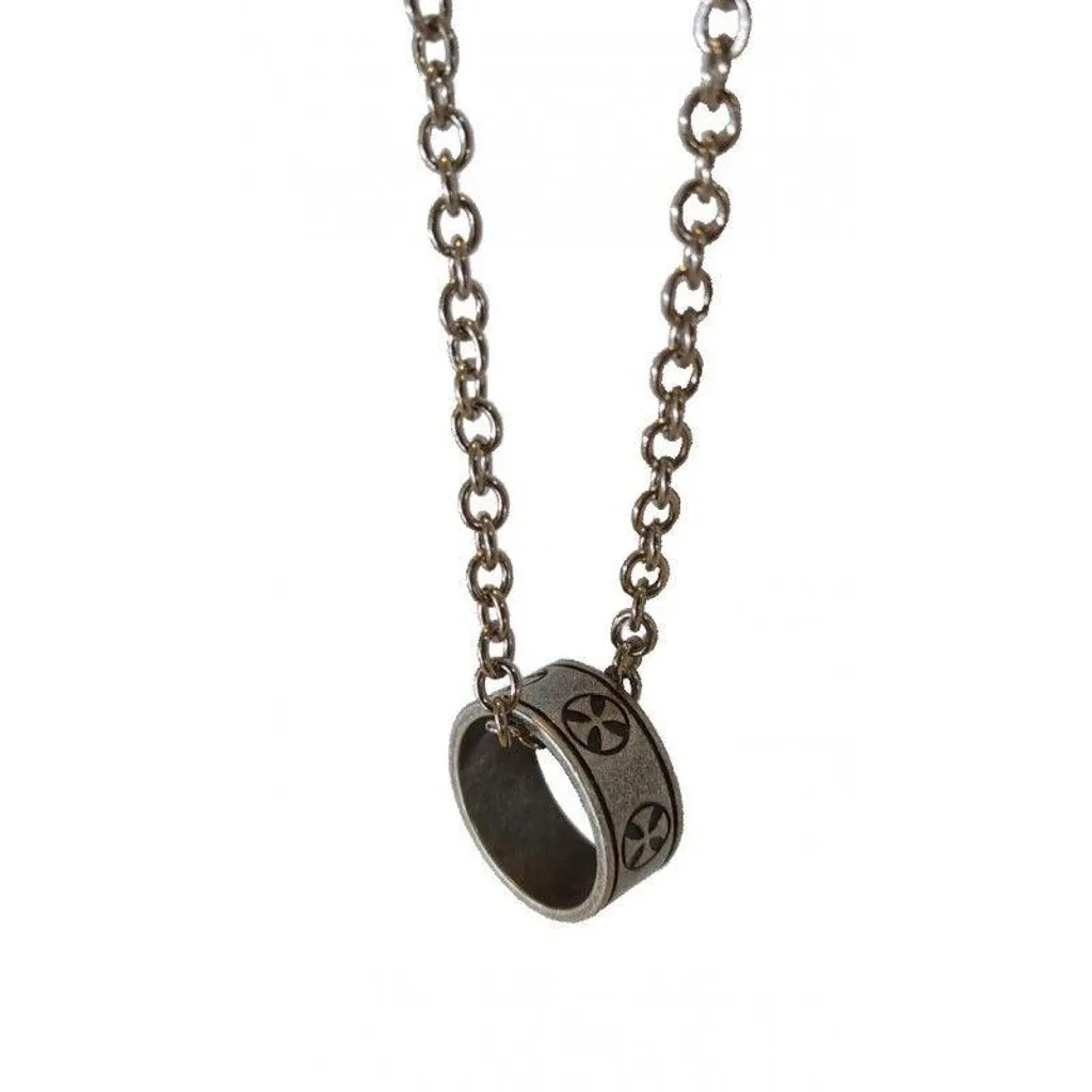 Pendentif Templer Ring AG833/.01 - Sculpture Historique en Métal Vieilli