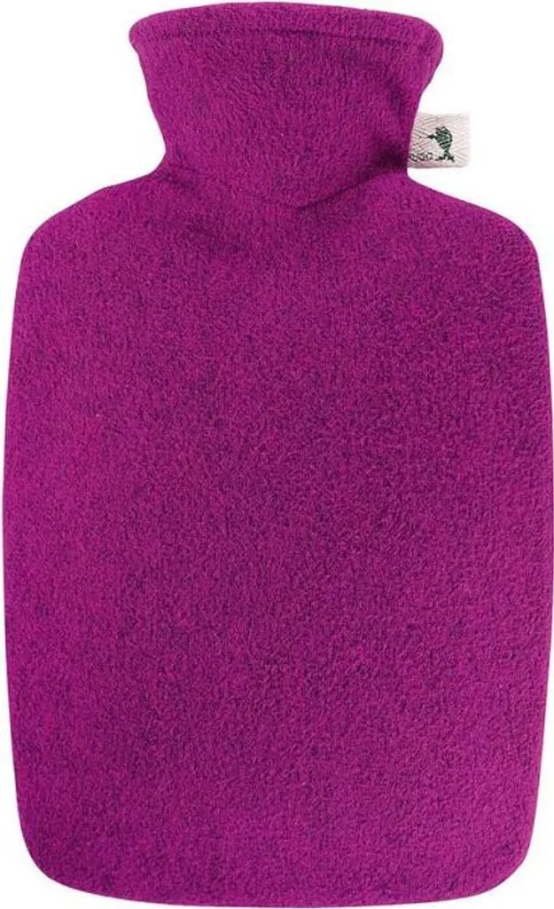 Bouillotte pour réchauffer le lit 1,8L avec sa housse tricot framboise