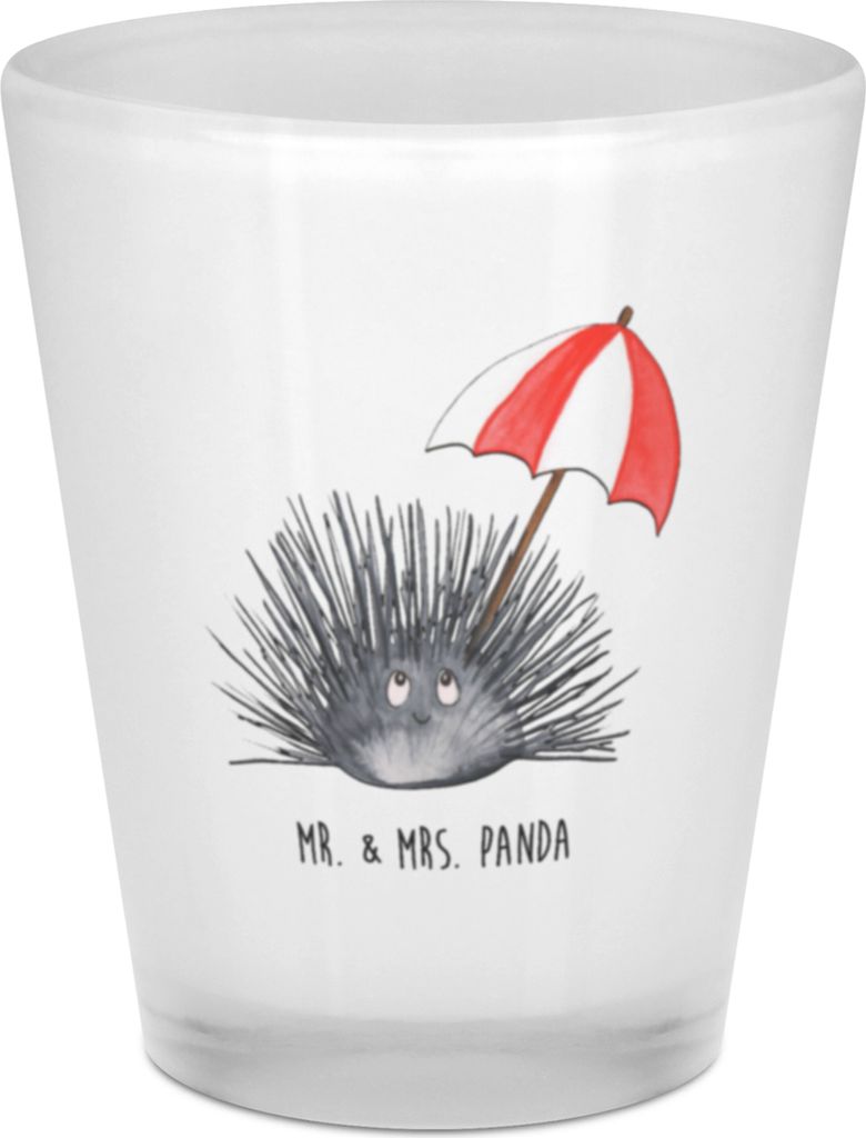 Mr. & Mrs. Panda Schnapsglas Seeigel - Transparent - Geschenk, Shotglas, Lebe, Leben, Achtsamkeit, Pinnchen, Hier und Jetzt, Selbstliebe, Likörgla...
