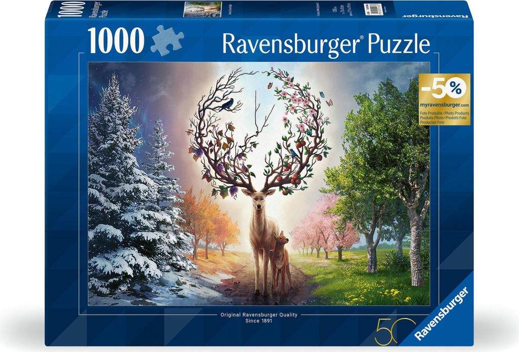Ravensburger 12001088 Puzzle Der magische Hirsch und die vier Jahreszeiten 1000 Teile