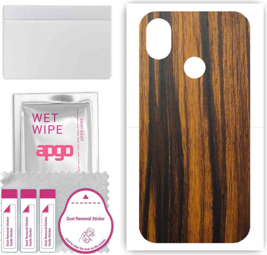 apgo Rückseite Schutzfolie, Skin, kompatibel mit Cat S52, Hinten Displayschutzfolie aus Vinylfolie, kratzfest, einfache Montage - Tigerwood