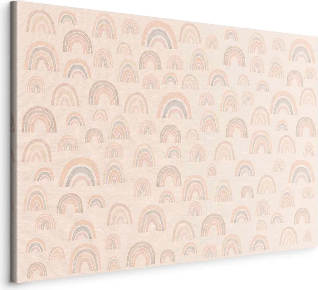 Quadro su Tela Arcobaleno Pastello 90x60 cm - Design Moderno Bambini