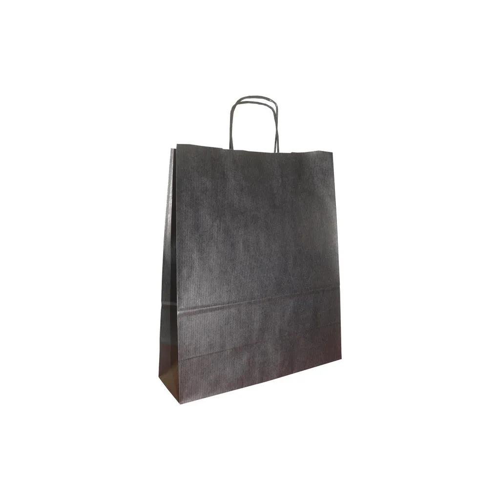 200 Shopper Carta Nera AWIH 25x11x32 cm: Ingrosso Sacchetti Kraft