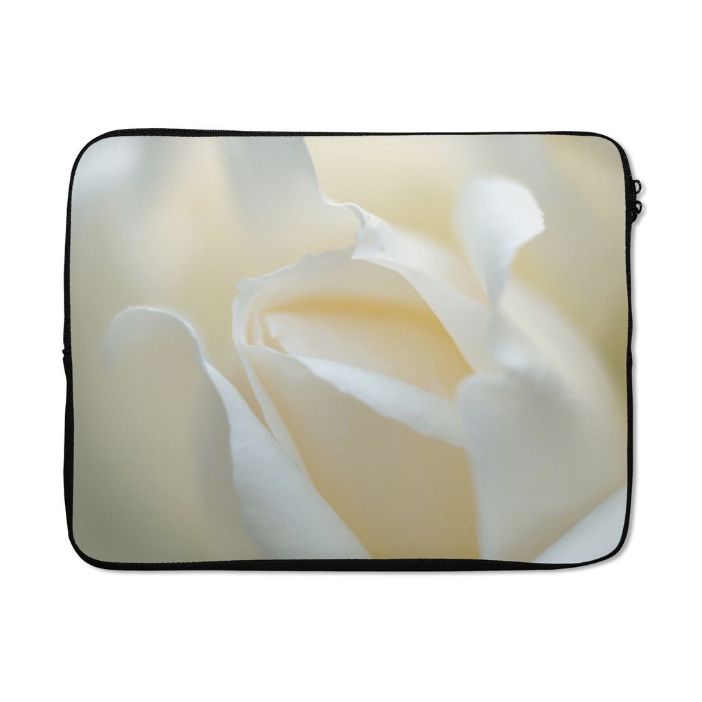 MuchoWow Laptop Hülle 15 Zoll Rosen - Blumen - Weiß Laptoptasche - Laptoptasche - Sleeve - Rundum-Schutz