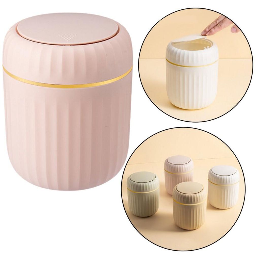 Mini-Mülleimer mit Öffnungsdeckel, universell, elegant, Rosa