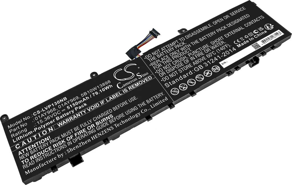 Batterie Ordinateur Portable Lenovo ThinkPad P1 Série 20MD Techtek 80Wh