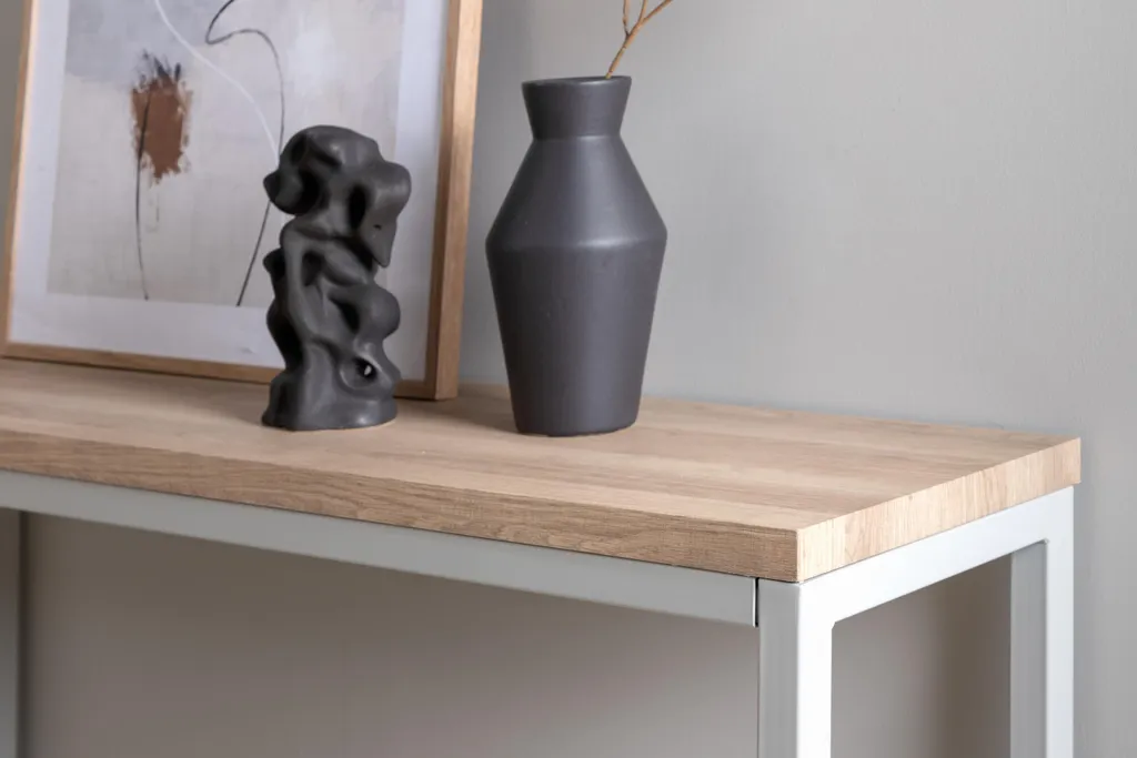 Table console Rise 30x110 cm finition frêne gris avec structure robuste - 12
