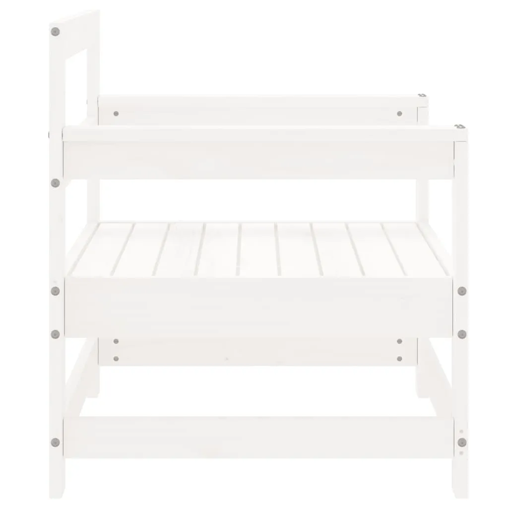 Sedie da Esterno 2 pz in Pino Massiccio Bianco | Offerta Arredo Giardino - 5
