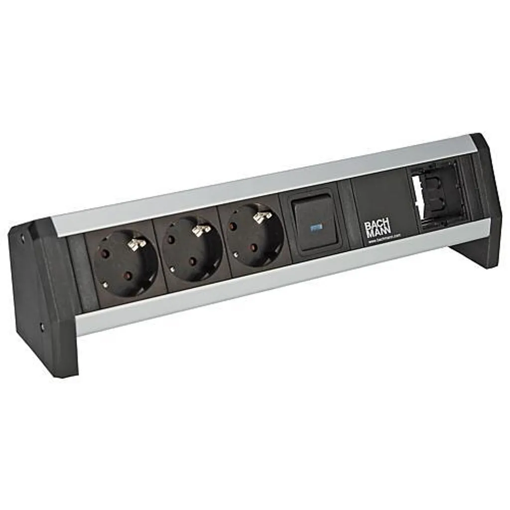 Multiprise de table Bachmann DESK Bloc multiprise encastrable en alu