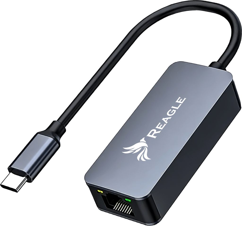 REAGLE USB-C-ZU-ETHERNET-ADAPTER, NETZWERKKARTE, LAN, RJ45 2.5Gb/s 2.5G Schnelle und stabile Datenübertragung