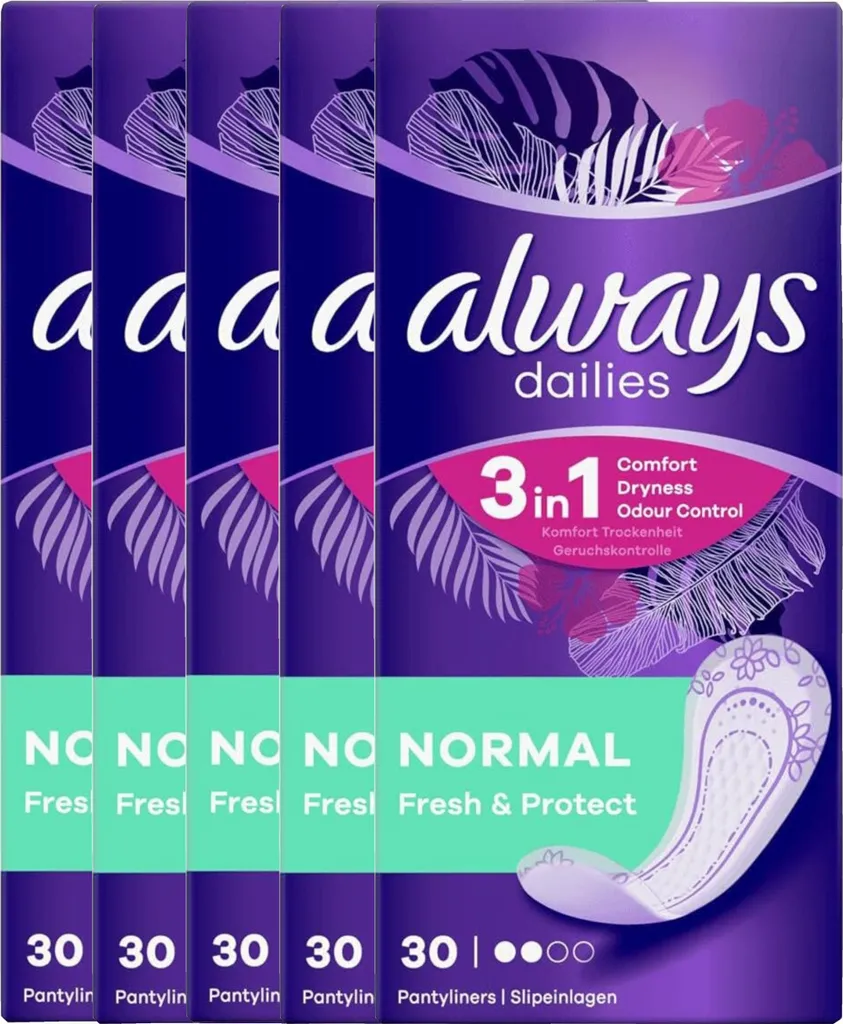 Offerta Salvaslip Always Dailies Normal Fresh & Protect 5x30 Pezzi