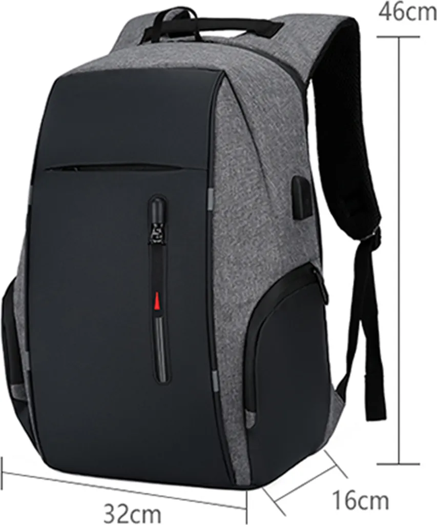 Sac à dos informatique 17" étanche gris avec port de charge USB - 7