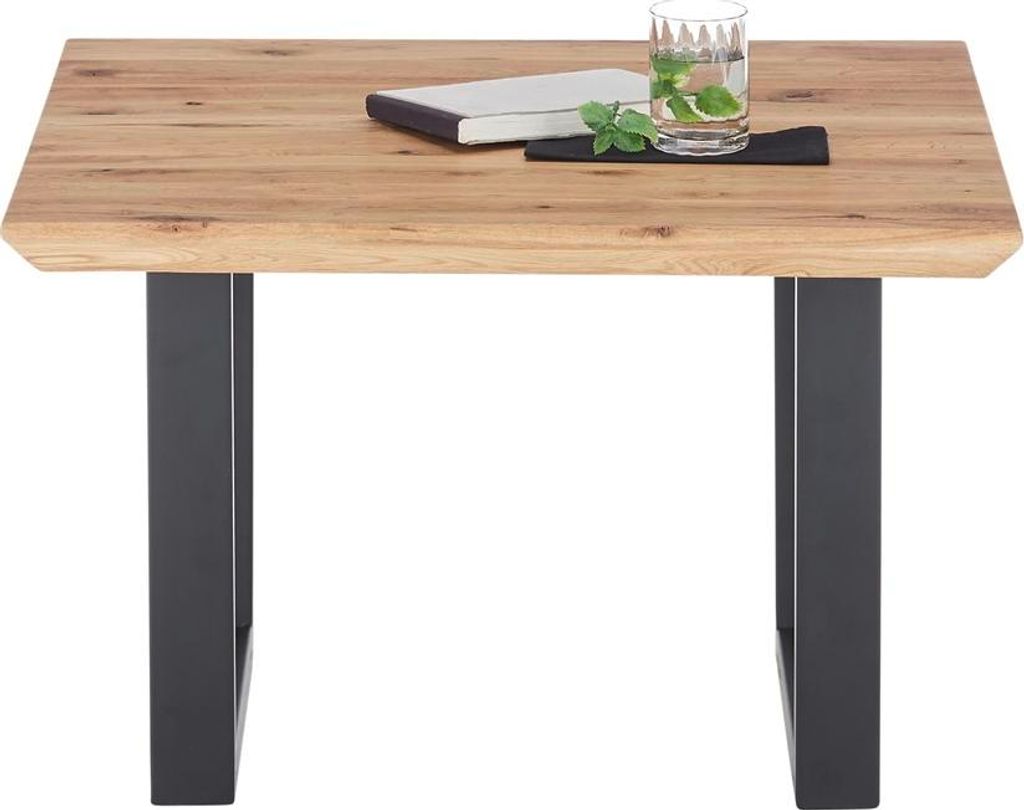 Couchtisch Asola | Eiche | T-Fuß | Eiche / schwarz | 70 cm
