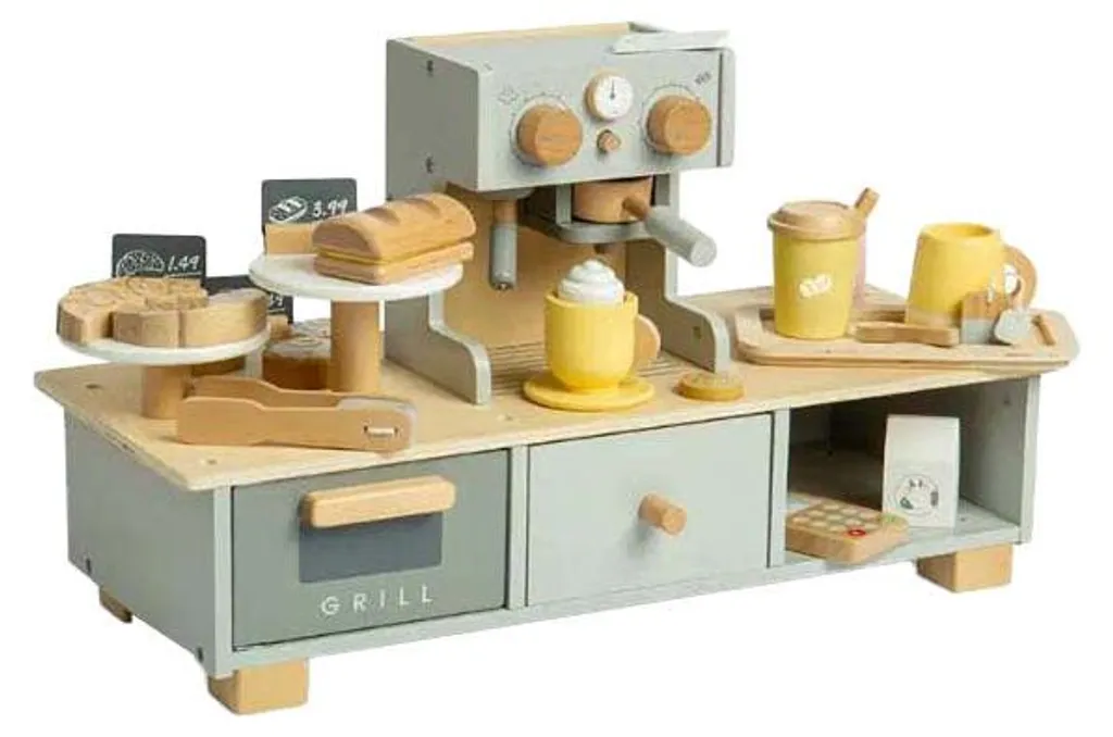 Set café enfant en bois 32 pièces Bigjigs idéal pour jouer à la dinette