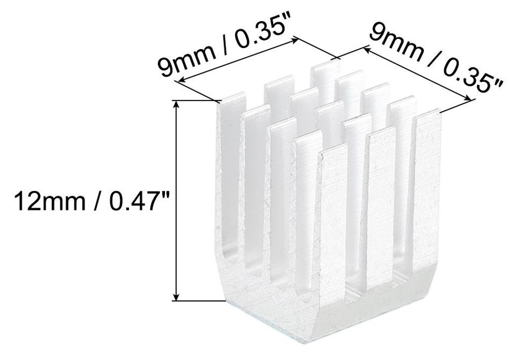 22Stk 9x9x12mm Kš¹hlk?rper Aluminium Kš¹hler Kš¹hlk?rper Kš¹hlung mit Fester Aufkleber fš¹r Chip CPU Leistungstransistor FET IC Leistungs...