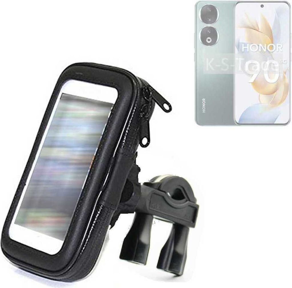 K-S-Trade Fahrrad-Halterung kompatibel mit Honor 90 Handy-Halterung Halter Lenkstange Fahrradhalterung Motorrad Bike Mount Wasserabweisend regensicher
