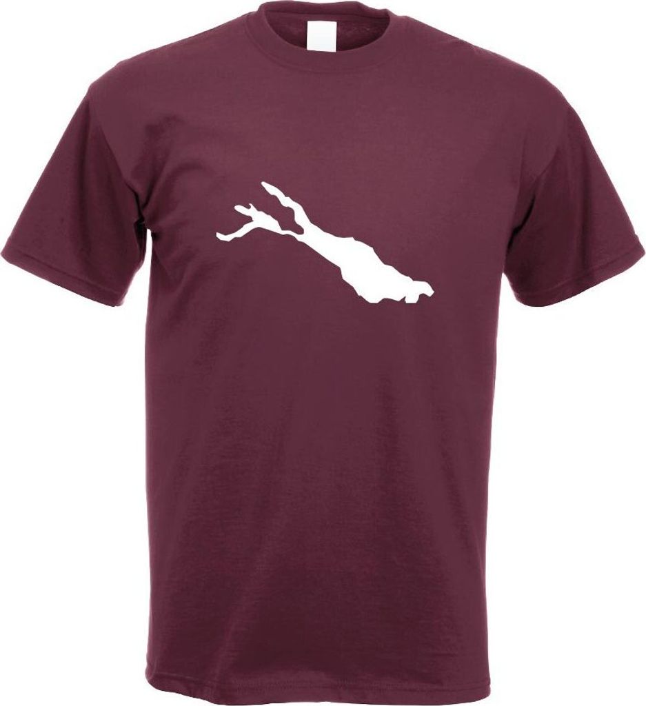 Kiwistar - T-Shirt - Burgund - Bodensee - Deutschland - See Motiv Bedruckt Funshirt Design Print - mit Motiv Bedruckt - Funshirt Design - Sport - F...