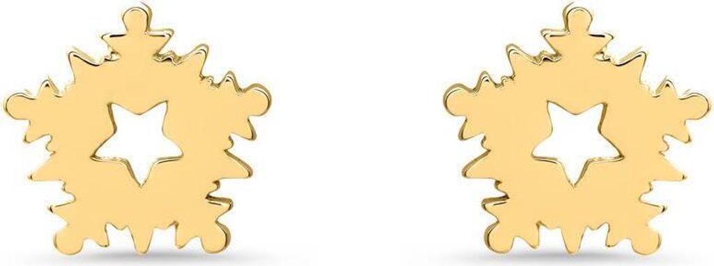 Damen Ohrstecker Schneeflocken von JEWLIX aus 925er Silber, gold