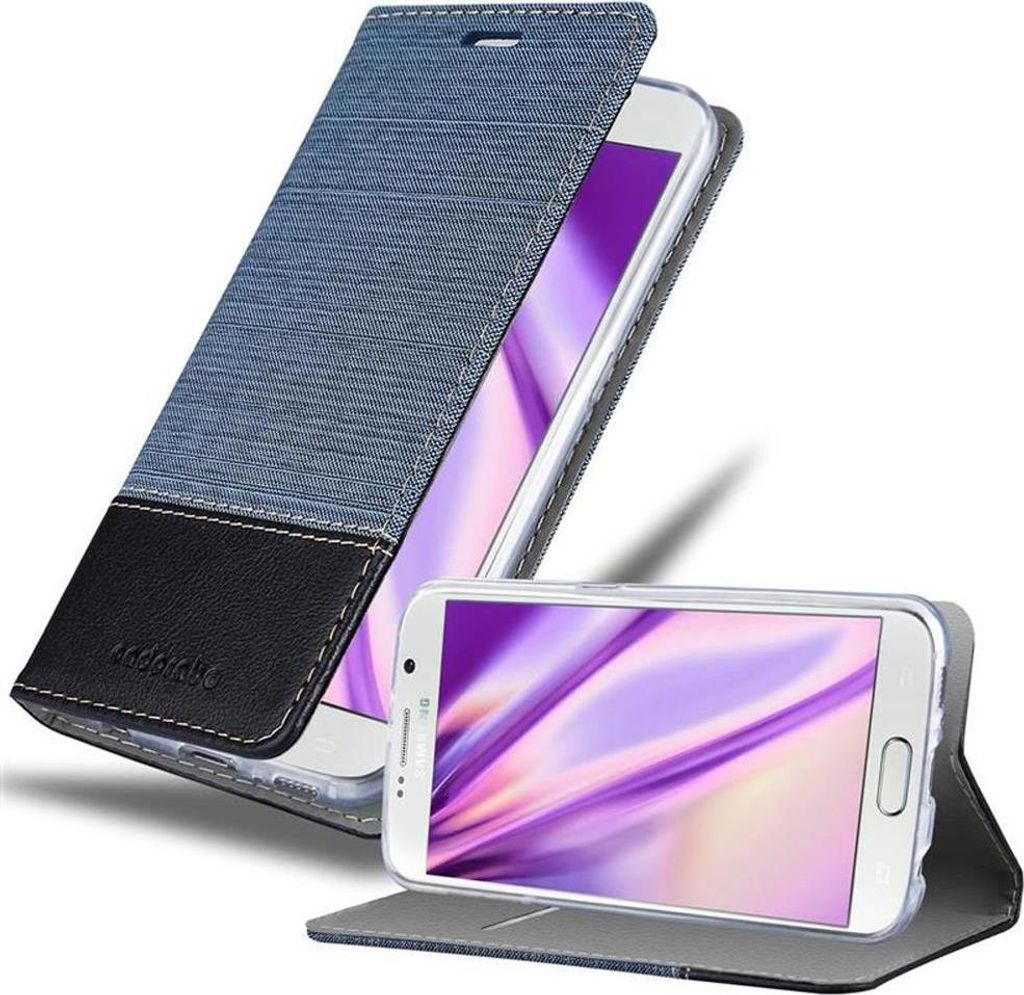 Cadorabo Hülle für Samsung Galaxy S6 Schutzhülle in Blau Handy Hülle Etui Book Case Cover