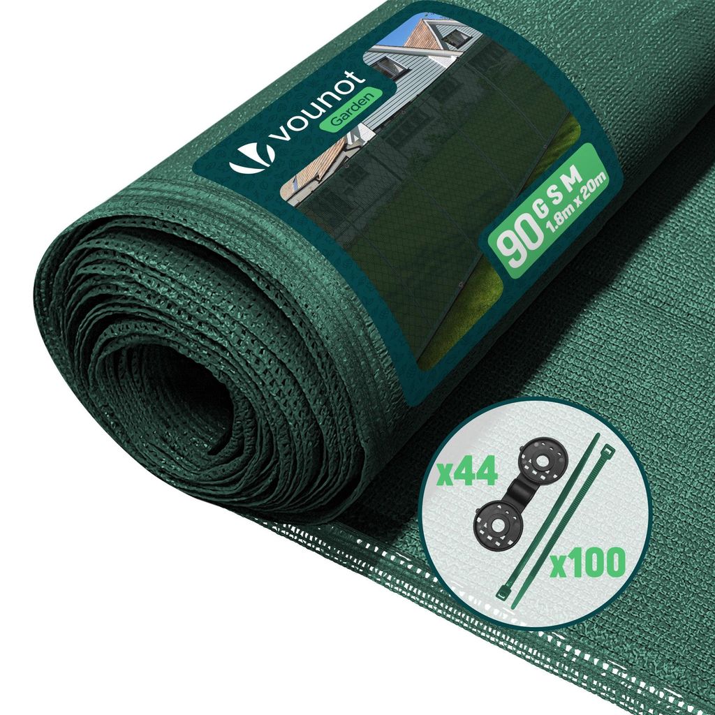 VOUNOT® Zaunblende 1.8×20m, Sichtschutz Zaun 90 g/m² HDPE Produktbild 