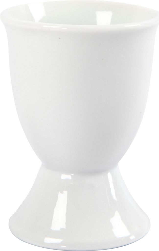 Eierbecher 12 Stück mit Fuß weißes Porzellan D: 4,5 cm