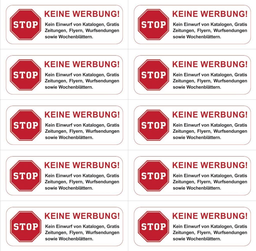 notlok Safety Work - 10x - Verbotsschild - Keine Werbung - Produktbild 