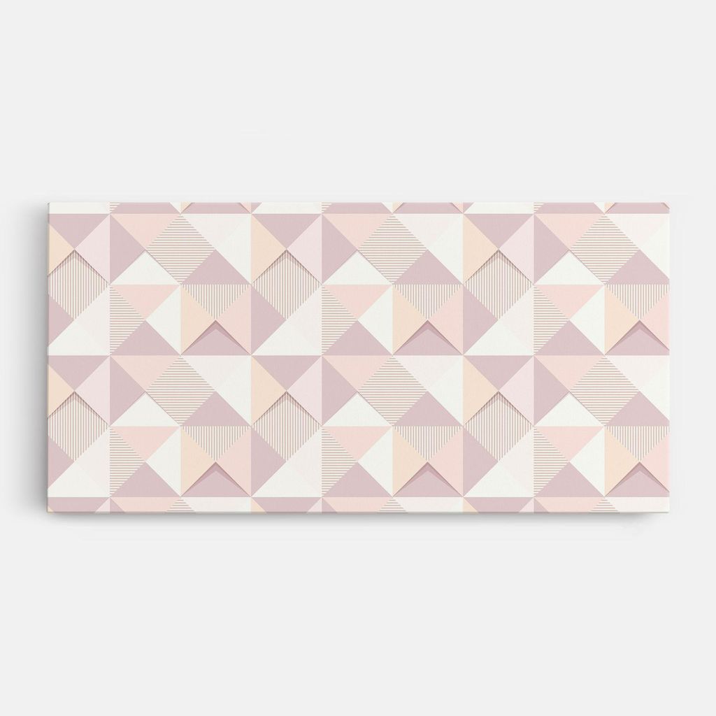 ARTHUB Leinwandbild 50x100 cm, Pink Square | Wohnzimmerdekoration, Hängende Bilder, Wanddekoration, Heimdekoration, Abstrakte, Geometrische