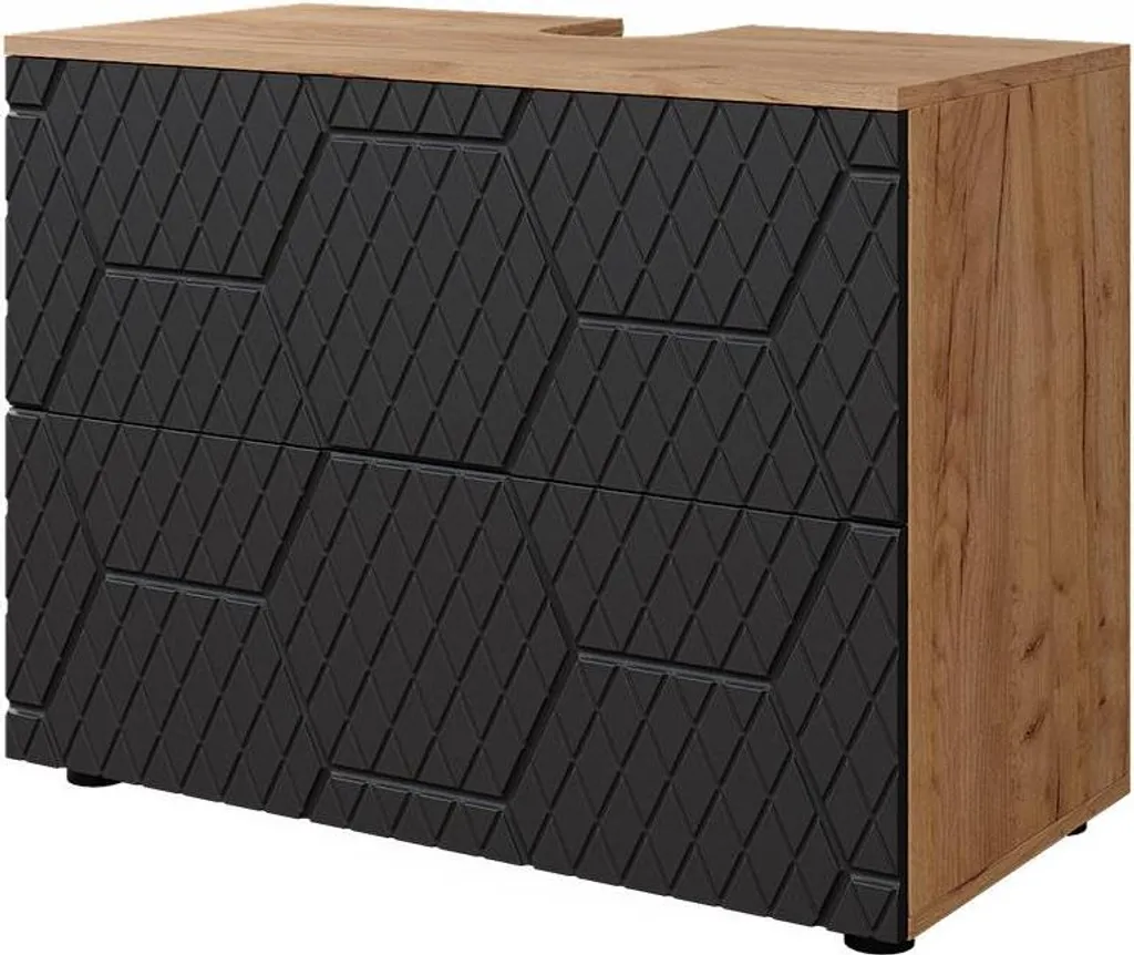 Meuble vasque anthracite 80cm structure nid d'abeille Vicco Irma robuste