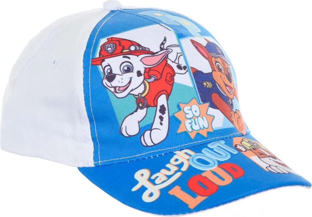 Paw Patrol Rubble Marshall Chase Baseball-Cap Mütze Kappe Sommer-Hut, Farbe:Weiß, Größe:52