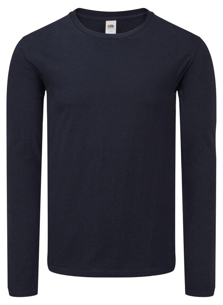 Fruit of the Loom - "Iconic" T-Shirt für Herren/Damen Uni Langärmlig LT1821 (XXL) (Marineblau)