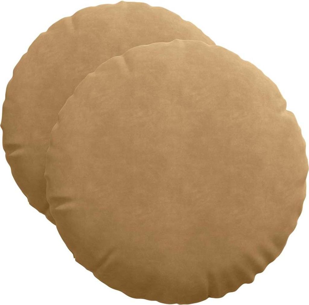 vidaXL Sitzkissen 2 pcs Braun Ø50 x 19 cm Samt