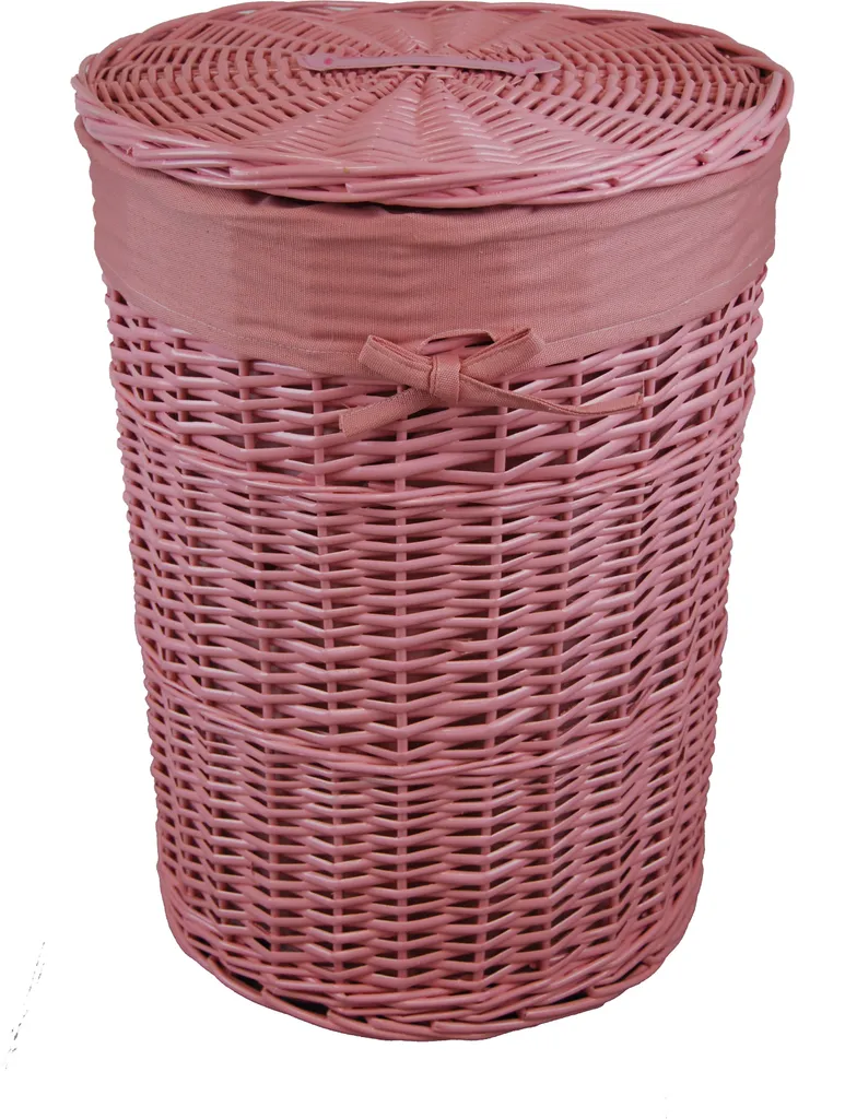 Coffre à linge rose 96L : fini le désordre avec l'osier et sac 46x62