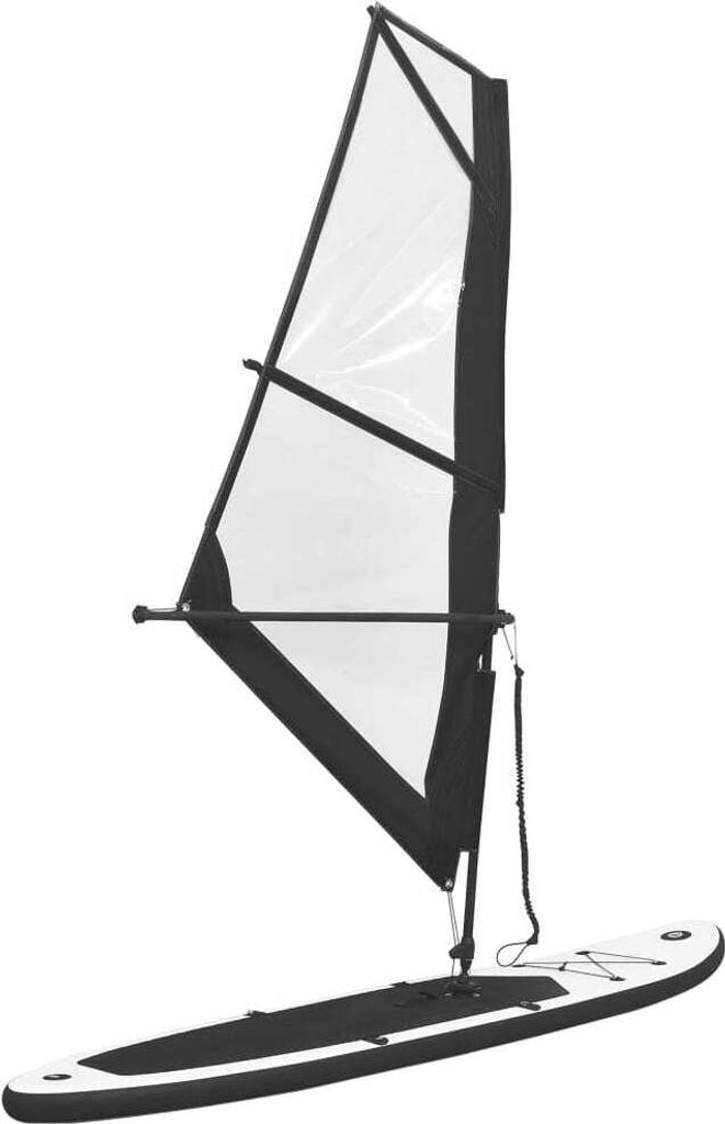 vidaXL Aufblasbares SUP-Board mit Segel Set Schwarz und Produktbild 