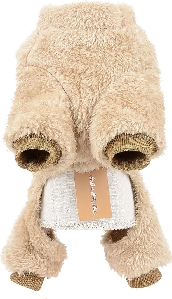 Haustier-Pyjamas aus Sherpa-Fleece mit D-Ring für kleine Hunde und Katzen, Welpen-Pullover, Pyjama-Overall, weicher Mantel, warme Winterkleidung f...