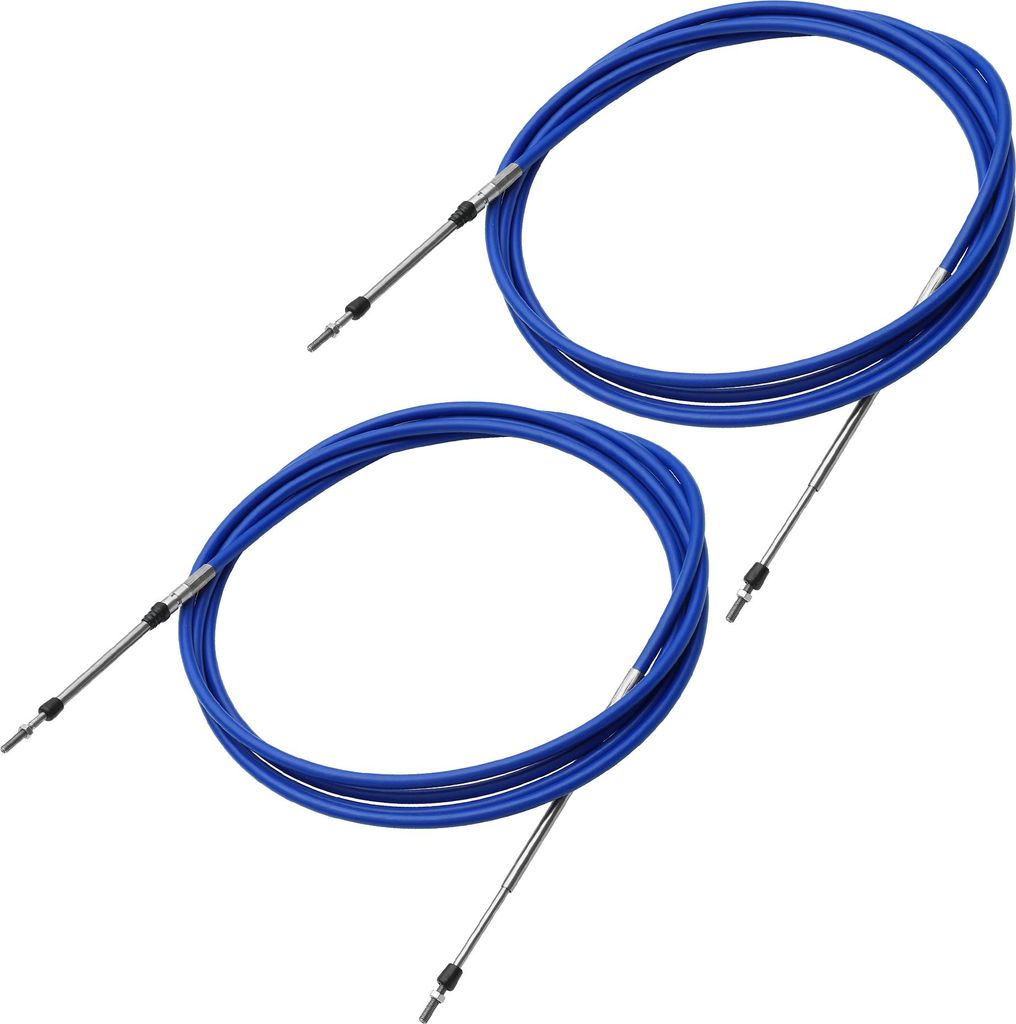2 Stück Marine Drosselklappen Schaltung M5x0.8 Fernbedienung Box Kabel Blau 15ft