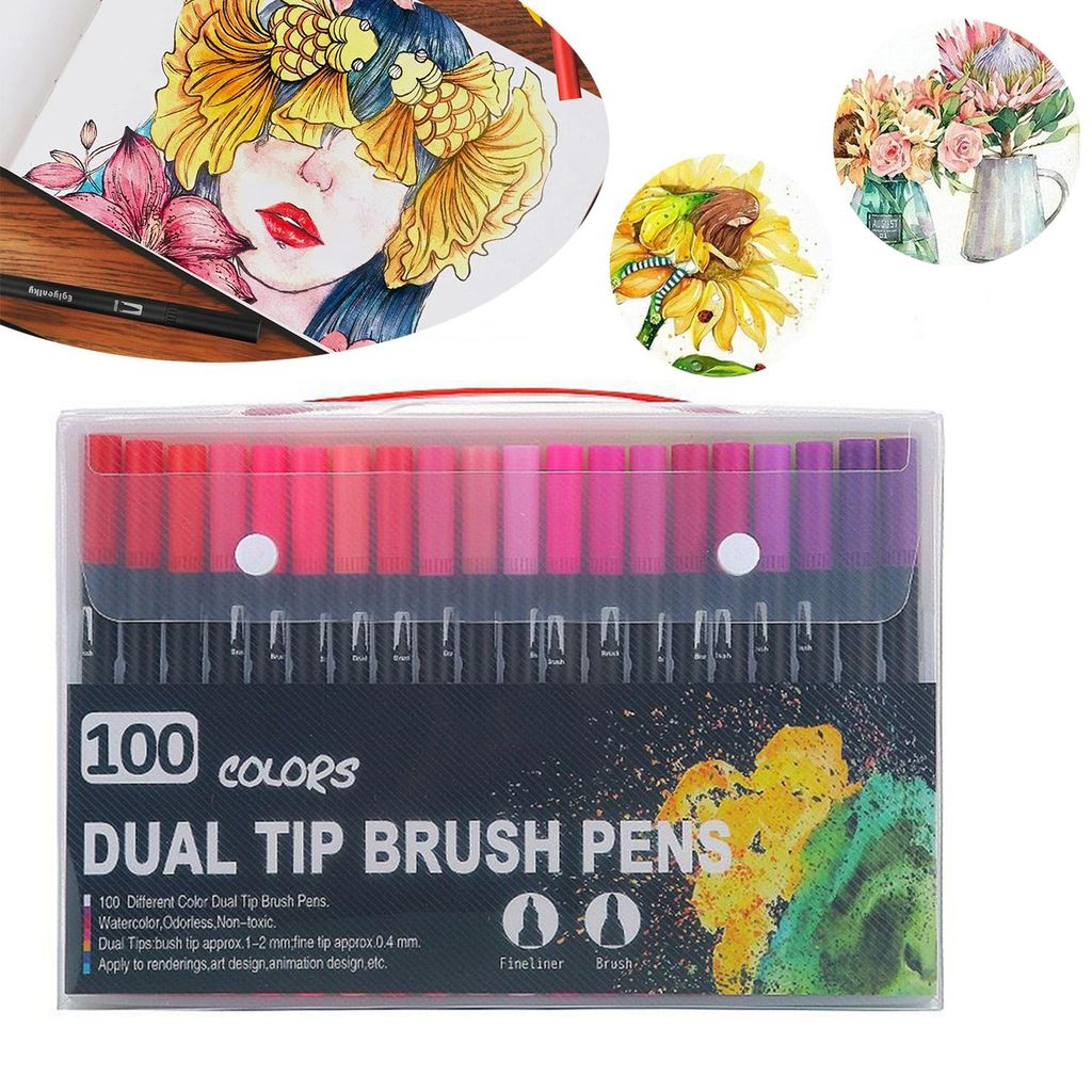 Dual Brush Pens, 100 Farben, Filzstifte mit Doppelspitze, Produktbild 