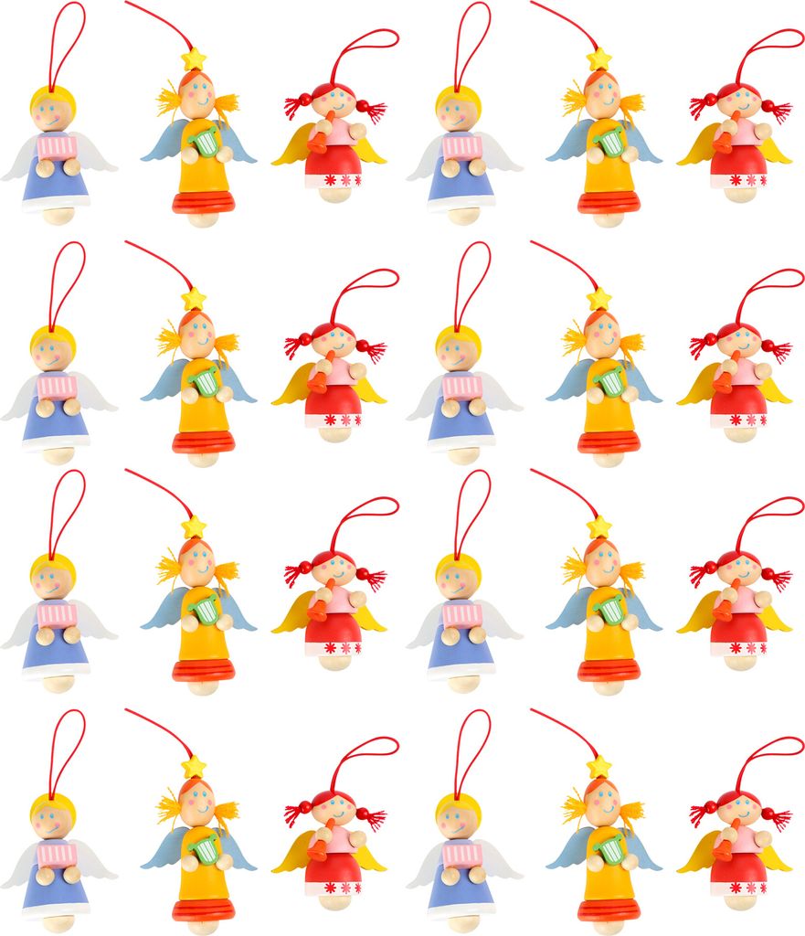 Small Foot 10255 Weihnachtsbaumschmuck Nachfüllset Engel zum Aufhängen, bunt, 24-teilig (1 Set)