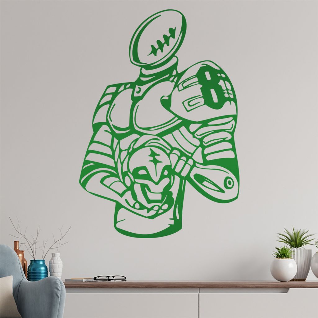 Football Spieler Wandtattoo in 6 Größen - Wandaufkleber Wall Sticker - Dekoration, Küche, Wohnzimmer, Schlafzimmer, Badezimmer