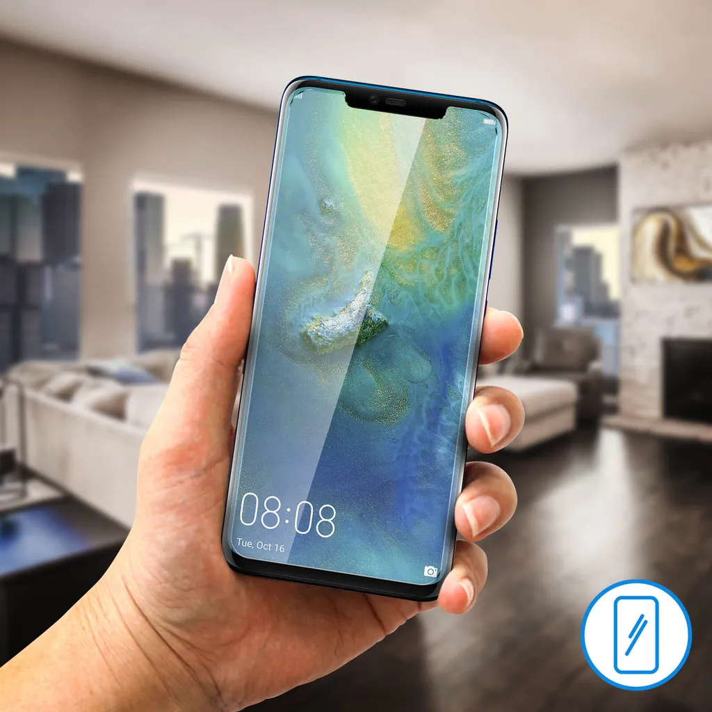 Vetro Temperato 9H Huawei Mate 20 Pro - Pellicola Protettiva Curva HD - 4