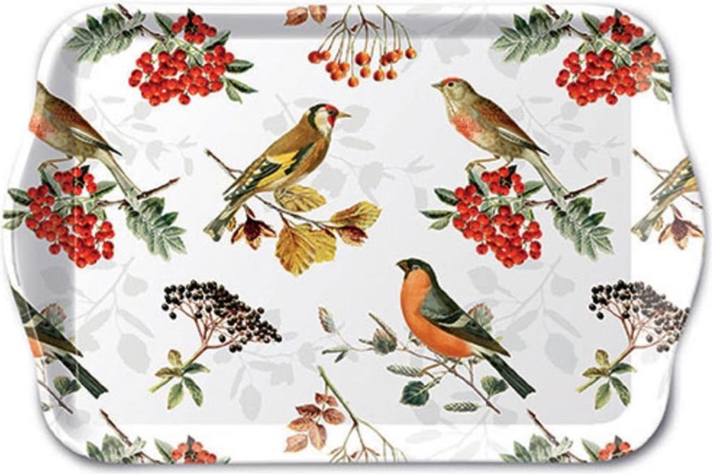 Ambiente Tablett 13x21cm Herbstvögel
