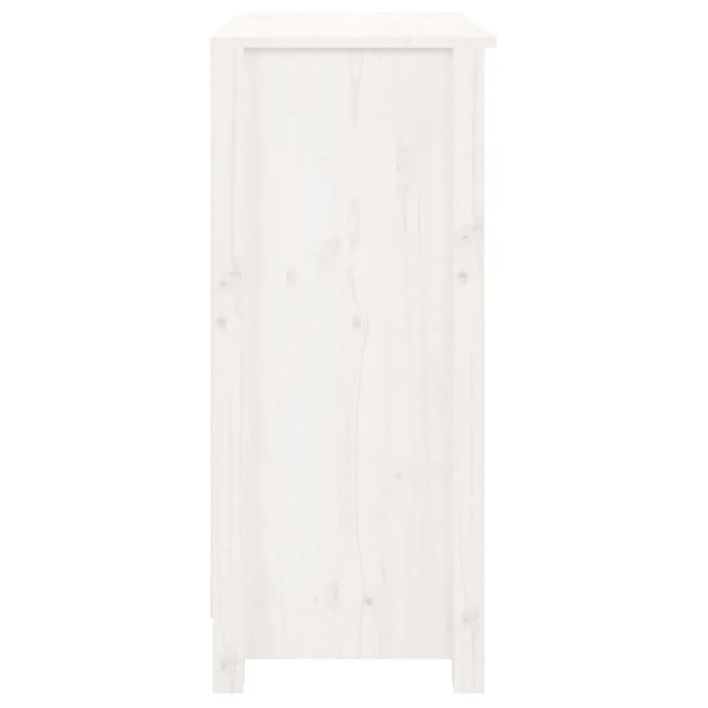 Mobile Credenza Legno Massello Bianco 70 cm - Design Scandinavo Economico - 5