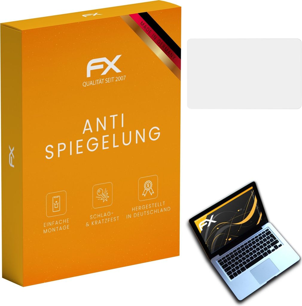 atFoliX FX-Antireflex 2x Schutzfolie kompatibel mit Apple MacBook Pro Trackpad (A1286 A1278 A1502 A1534) Displayfolie