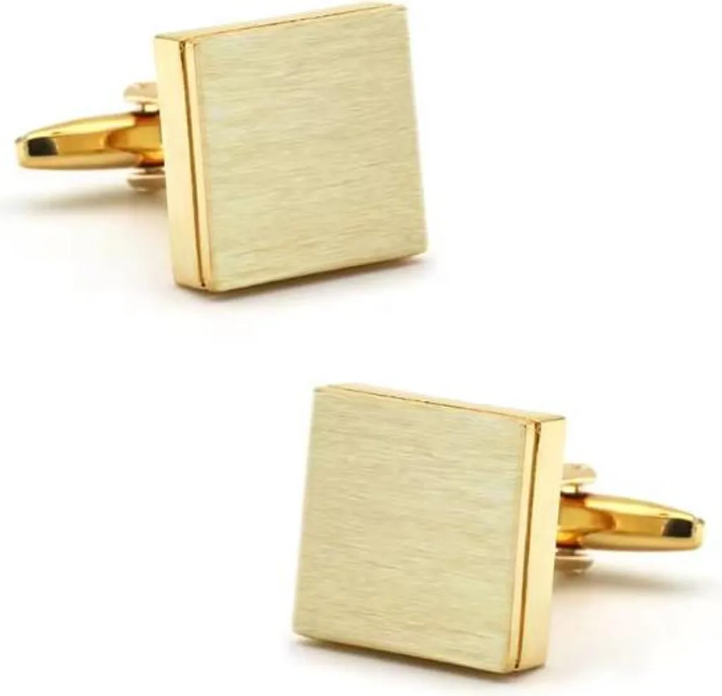 Boutons de manchette carrés or à personnaliser avec gravure unique